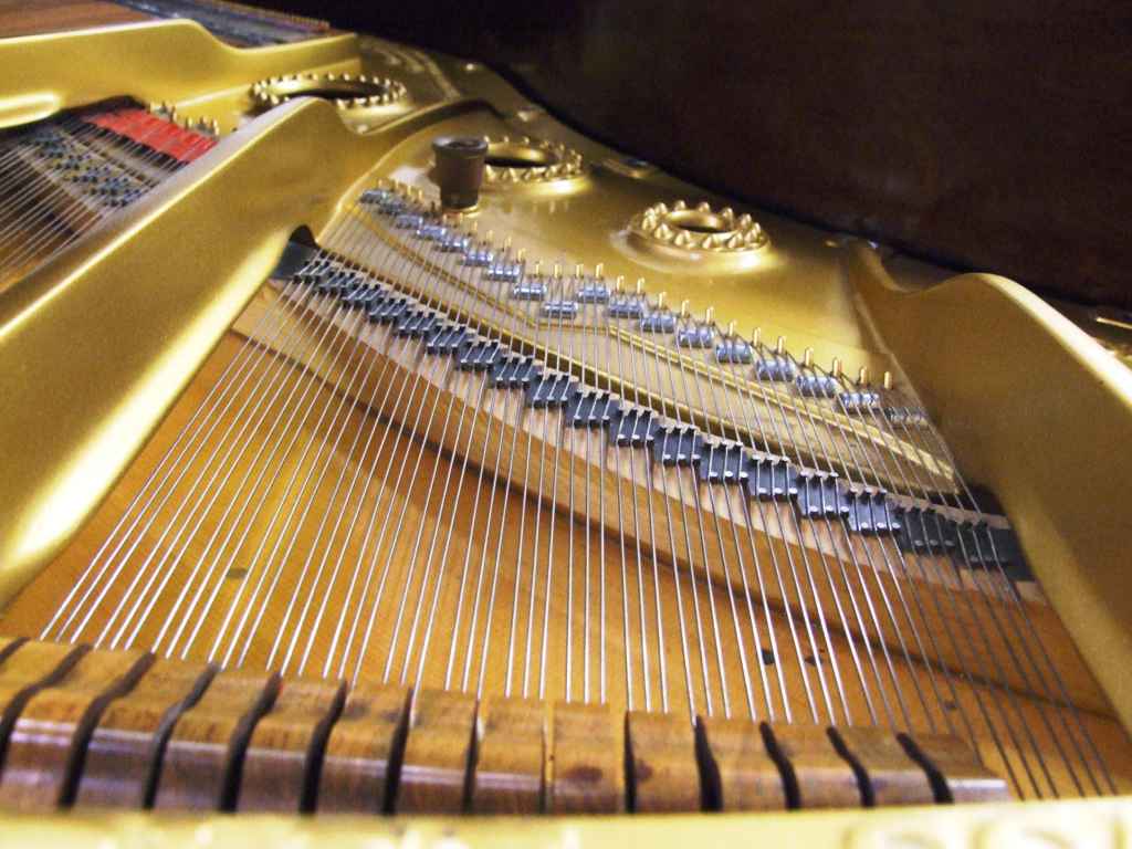 Interior of a grand piano